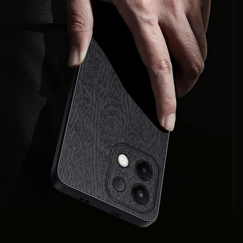 Wood Texture Case For Oppo K13 5G / K13x / K12s (China) PU Leather Coated PC TPU Phone Cover - Grey