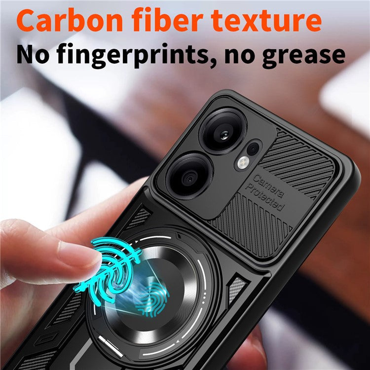 For Oppo Reno13 F 5G Magnetic Case Rotating Kickstand TPU + PC Phone Cover - Grey