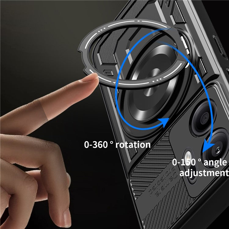 For Oppo Reno13 F 5G Magnetic Case Rotating Kickstand TPU + PC Phone Cover - Purple