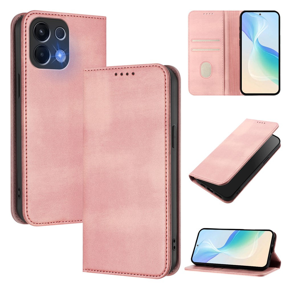 For Oppo K13 5G Wallet Cases Retro Texture RFID Blocking Leather Phone Cover - Pink