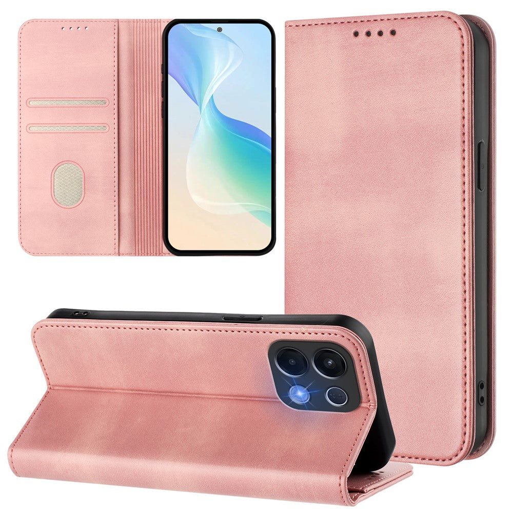 For Oppo K13 5G Wallet Cases Retro Texture RFID Blocking Leather Phone Cover - Pink
