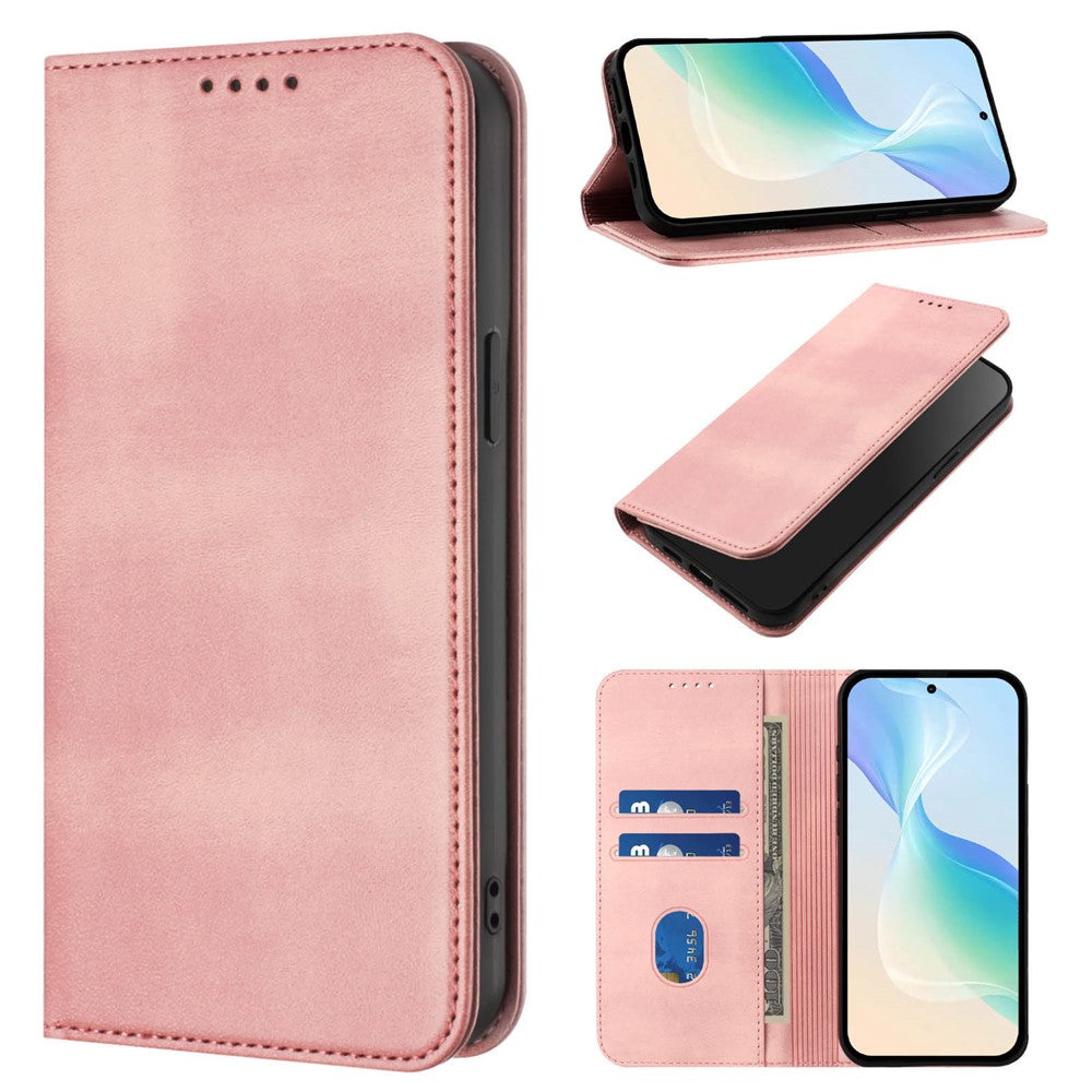 For Oppo K13 5G Wallet Cases Retro Texture RFID Blocking Leather Phone Cover - Pink