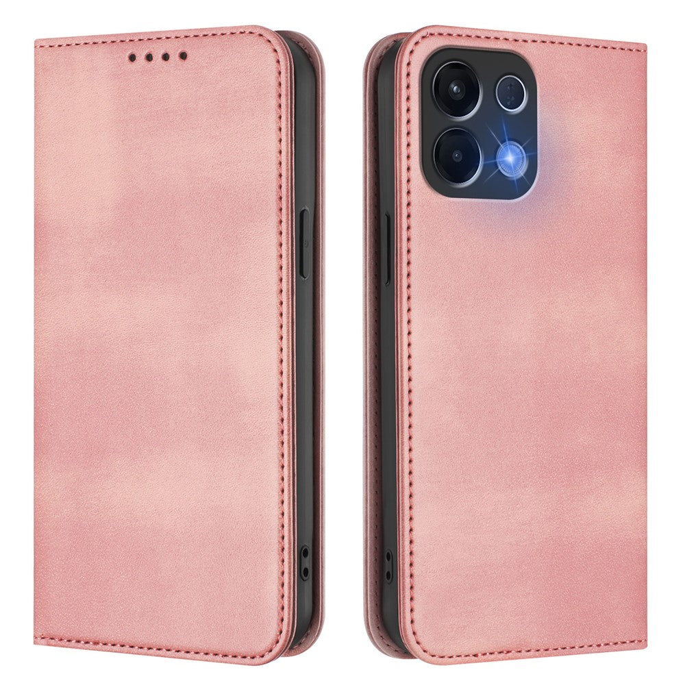 For Oppo K13 5G Wallet Cases Retro Texture RFID Blocking Leather Phone Cover - Pink