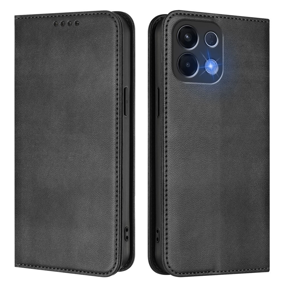 For Oppo K13 5G Wallet Cases Retro Texture RFID Blocking Leather Phone Cover - Black