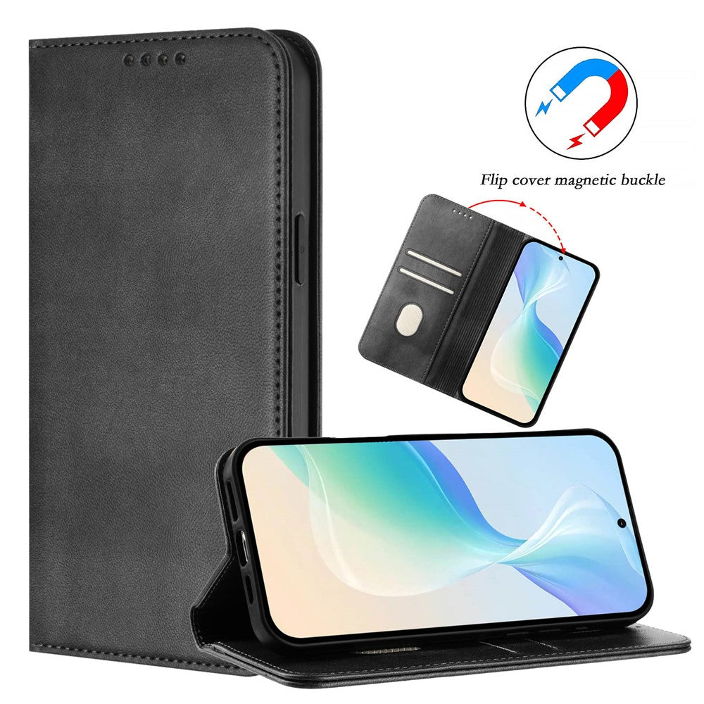 For Oppo K13 5G Wallet Cases Retro Texture RFID Blocking Leather Phone Cover - Black