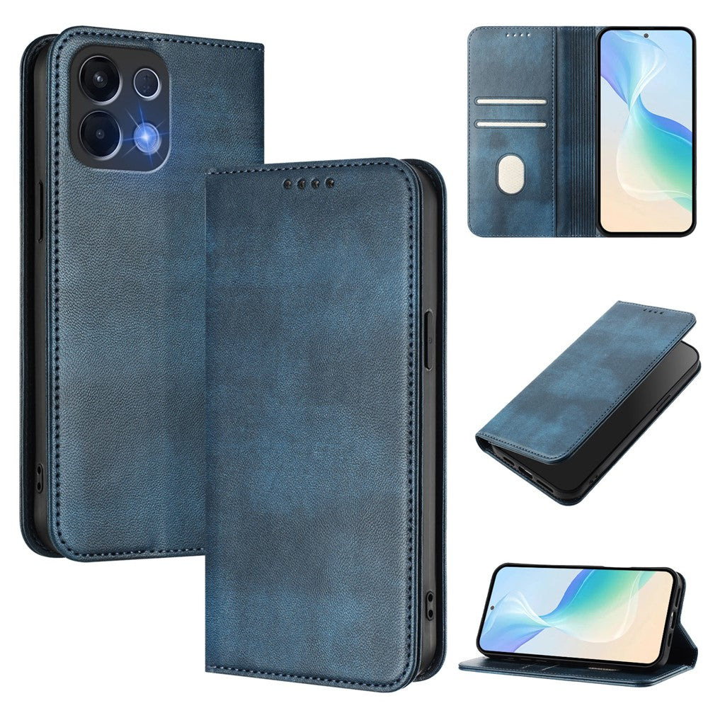 For Oppo K13 5G Wallet Cases Retro Texture RFID Blocking Leather Phone Cover - Blue