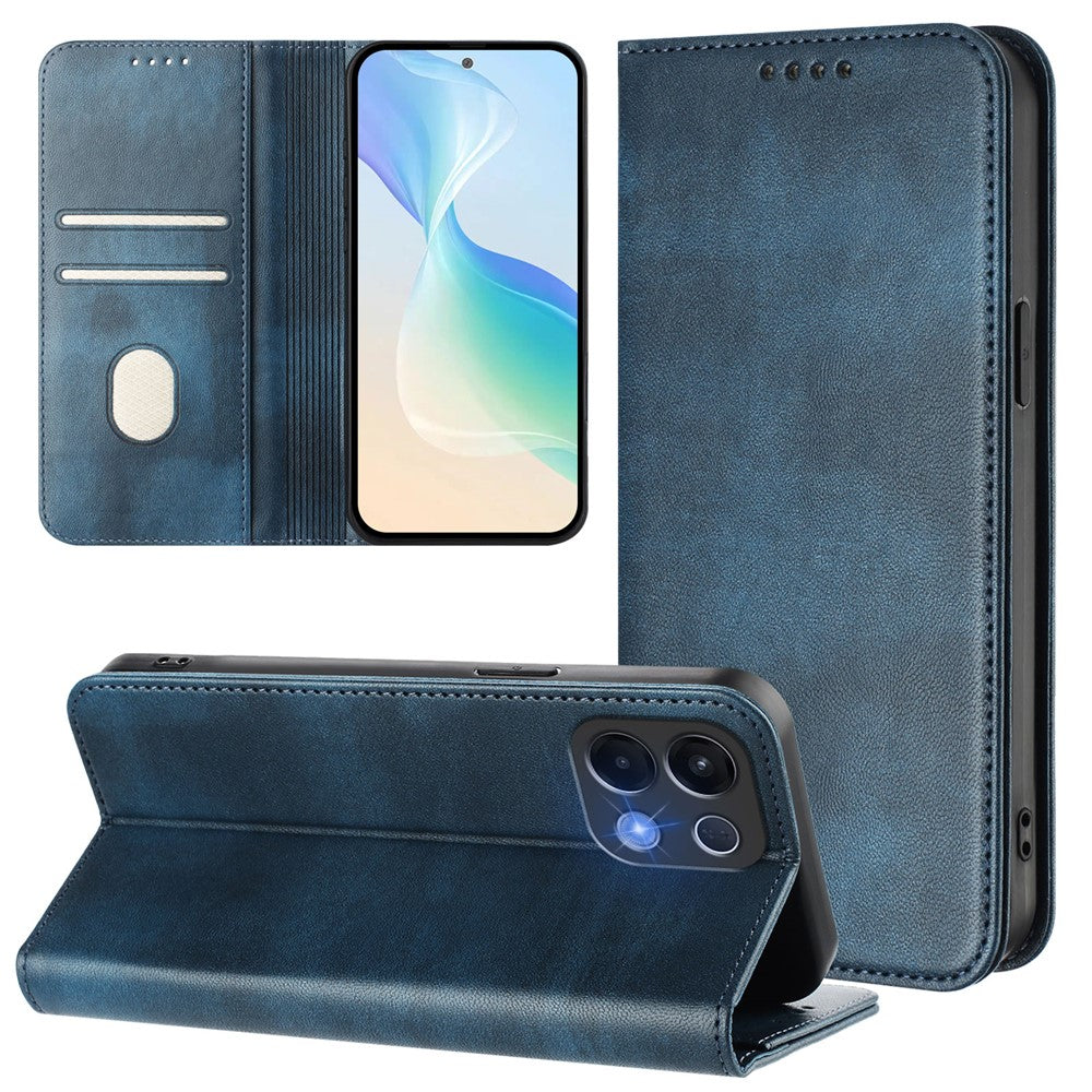 For Oppo K13 5G Wallet Cases Retro Texture RFID Blocking Leather Phone Cover - Blue