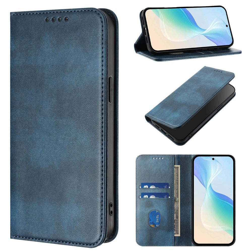 For Oppo K13 5G Wallet Cases Retro Texture RFID Blocking Leather Phone Cover - Blue