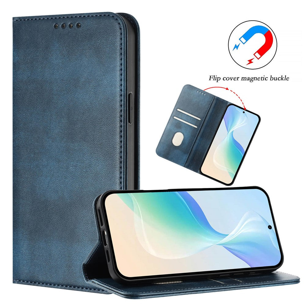 For Oppo K13 5G Wallet Cases Retro Texture RFID Blocking Leather Phone Cover - Blue