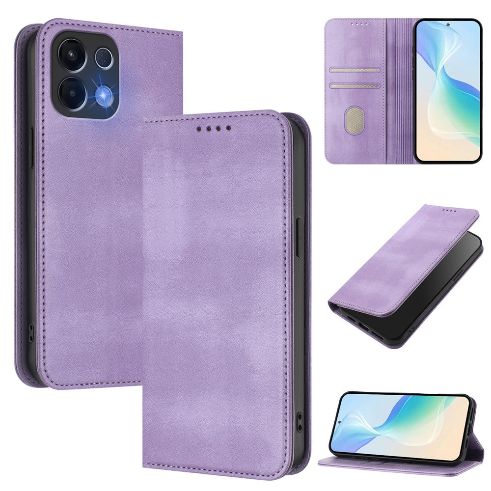 For Oppo K13 5G Wallet Cases Retro Texture RFID Blocking Leather Phone Cover - Light Purple