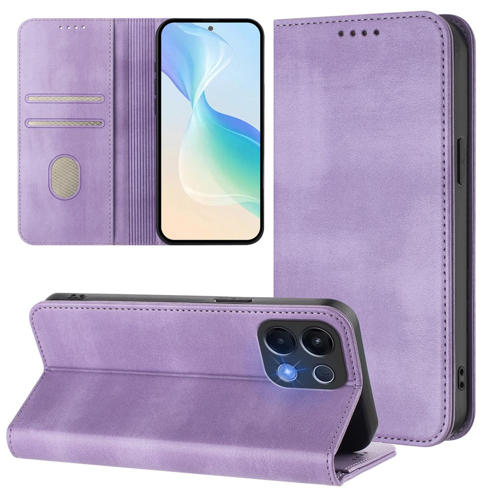 For Oppo K13 5G Wallet Cases Retro Texture RFID Blocking Leather Phone Cover - Light Purple