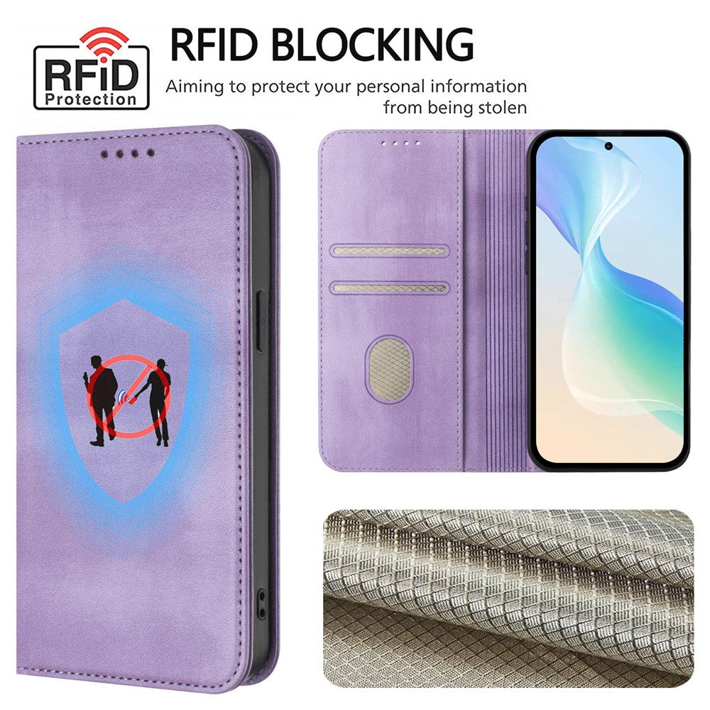 For Oppo K13 5G Wallet Cases Retro Texture RFID Blocking Leather Phone Cover - Light Purple