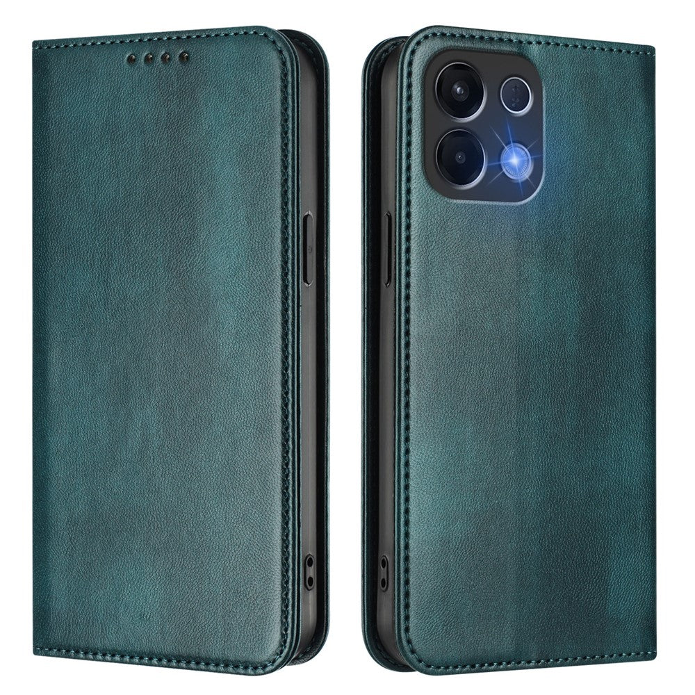 For Oppo K13 5G Wallet Cases Retro Texture RFID Blocking Leather Phone Cover - Dark Green