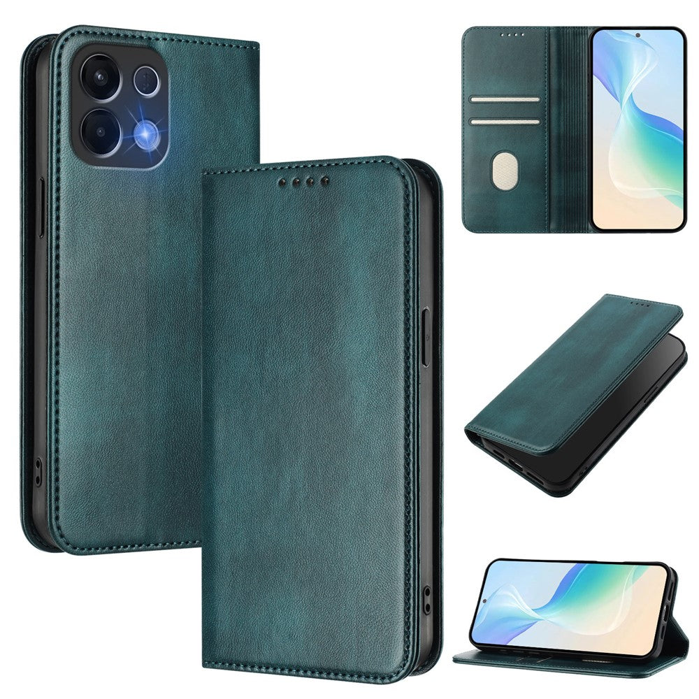 For Oppo K13 5G Wallet Cases Retro Texture RFID Blocking Leather Phone Cover - Dark Green