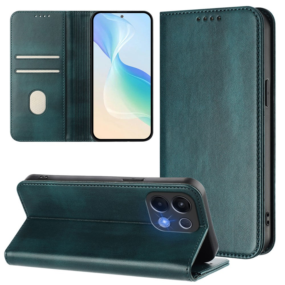 For Oppo K13 5G Wallet Cases Retro Texture RFID Blocking Leather Phone Cover - Dark Green