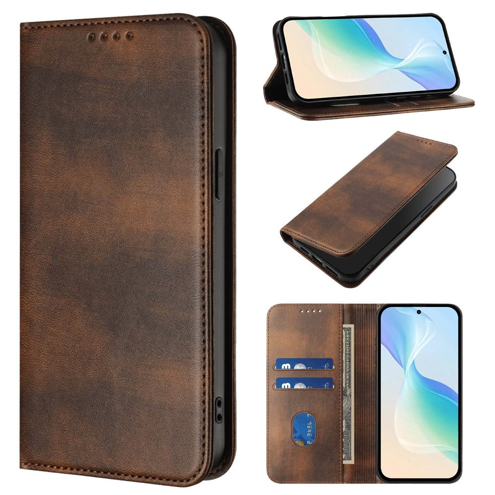 For Oppo K13 5G Wallet Cases Retro Texture RFID Blocking Leather Phone Cover - Brown