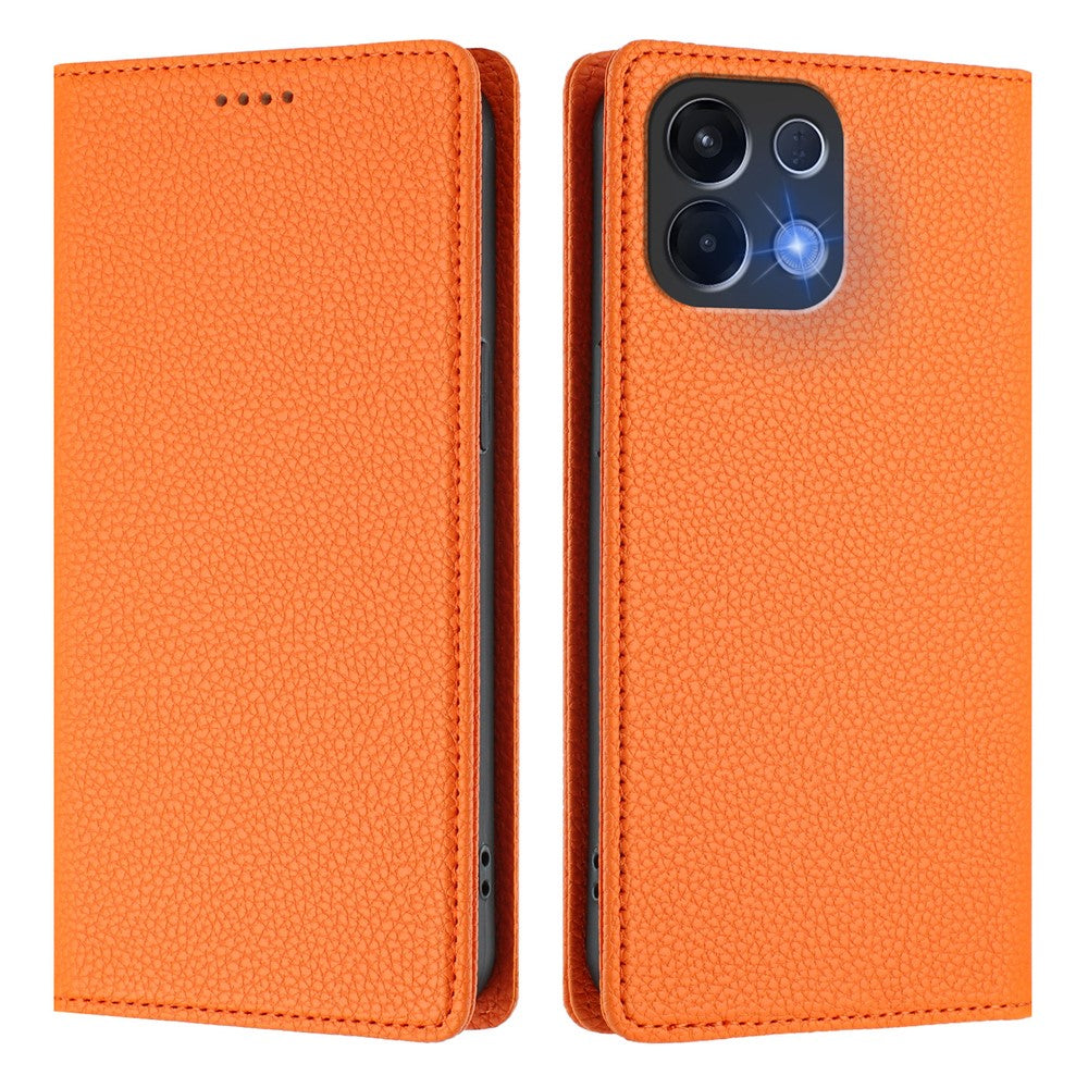 For Oppo K13 5G Wallet Case RFID Blocking Litchi Texture Leather Mobile Cover - Orange