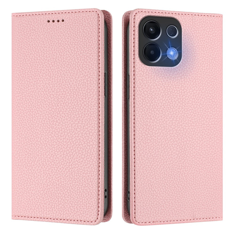 For Oppo K13 5G Wallet Case RFID Blocking Litchi Texture Leather Mobile Cover - Pink