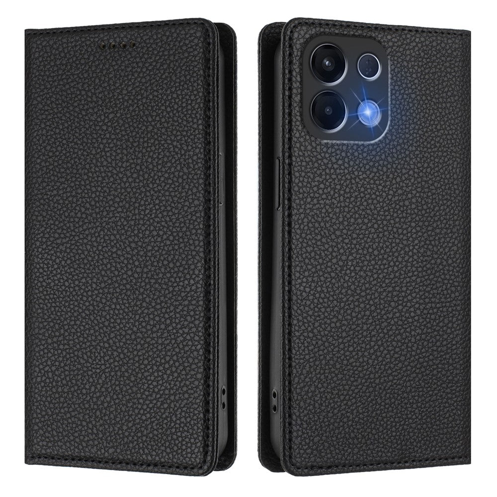 For Oppo K13 5G Wallet Case RFID Blocking Litchi Texture Leather Mobile Cover - Black