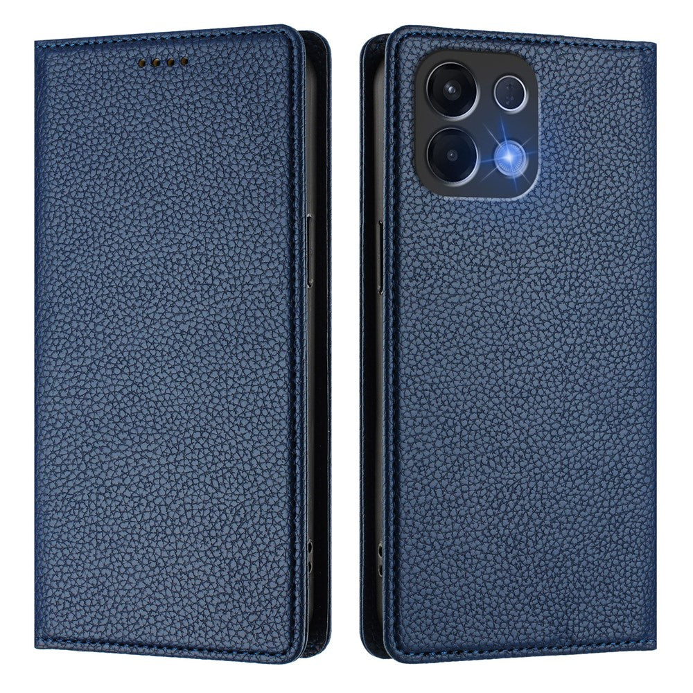 For Oppo K13 5G Wallet Case RFID Blocking Litchi Texture Leather Mobile Cover - Dark Blue