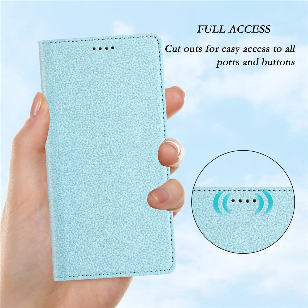 For Oppo K13 5G Wallet Case RFID Blocking Litchi Texture Leather Mobile Cover - Baby Blue