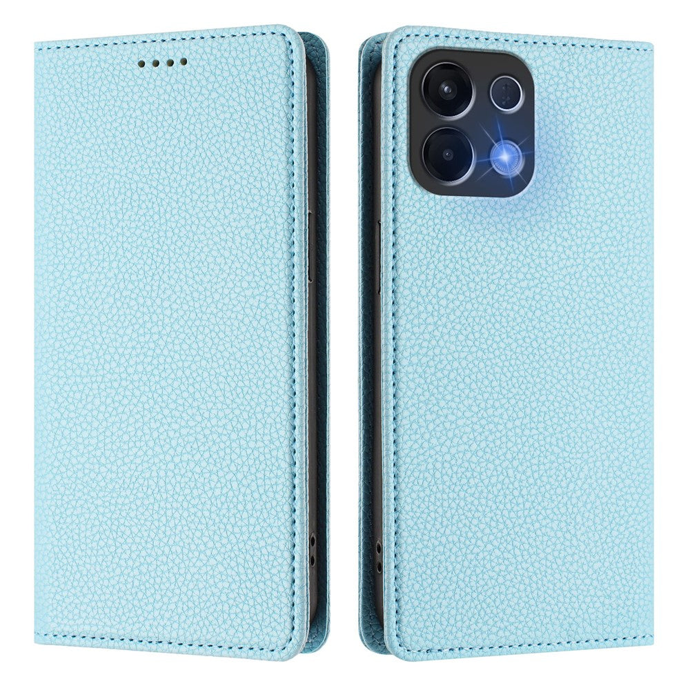 For Oppo K13 5G Wallet Case RFID Blocking Litchi Texture Leather Mobile Cover - Baby Blue