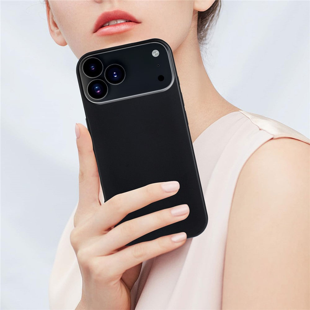 For iPhone 17 Pro Max TPU Case Soft Matte Anti-fingerprint Phone Back Cover - Black
