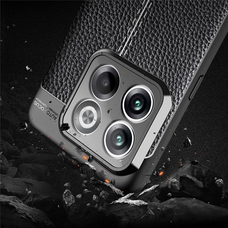 For OnePlus Ace Pro 5G / 10T 5G Litchi Texture Anti-dust Phone Case Shell Shock-Absorption TPU Cover - Black