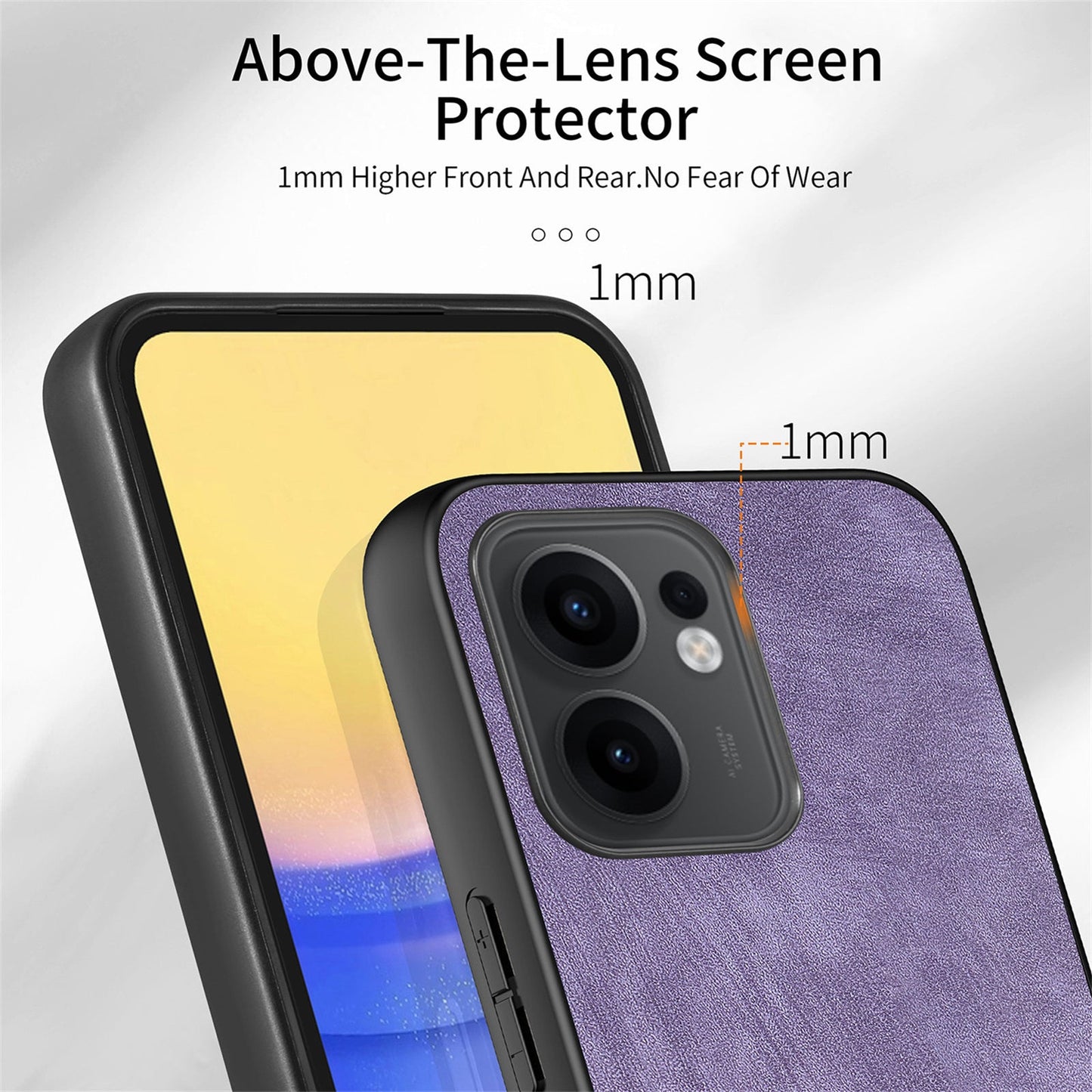 For Oppo Reno13 F 5G Case Shockproof Slim Retro Leather Phone Back Cover - Purple