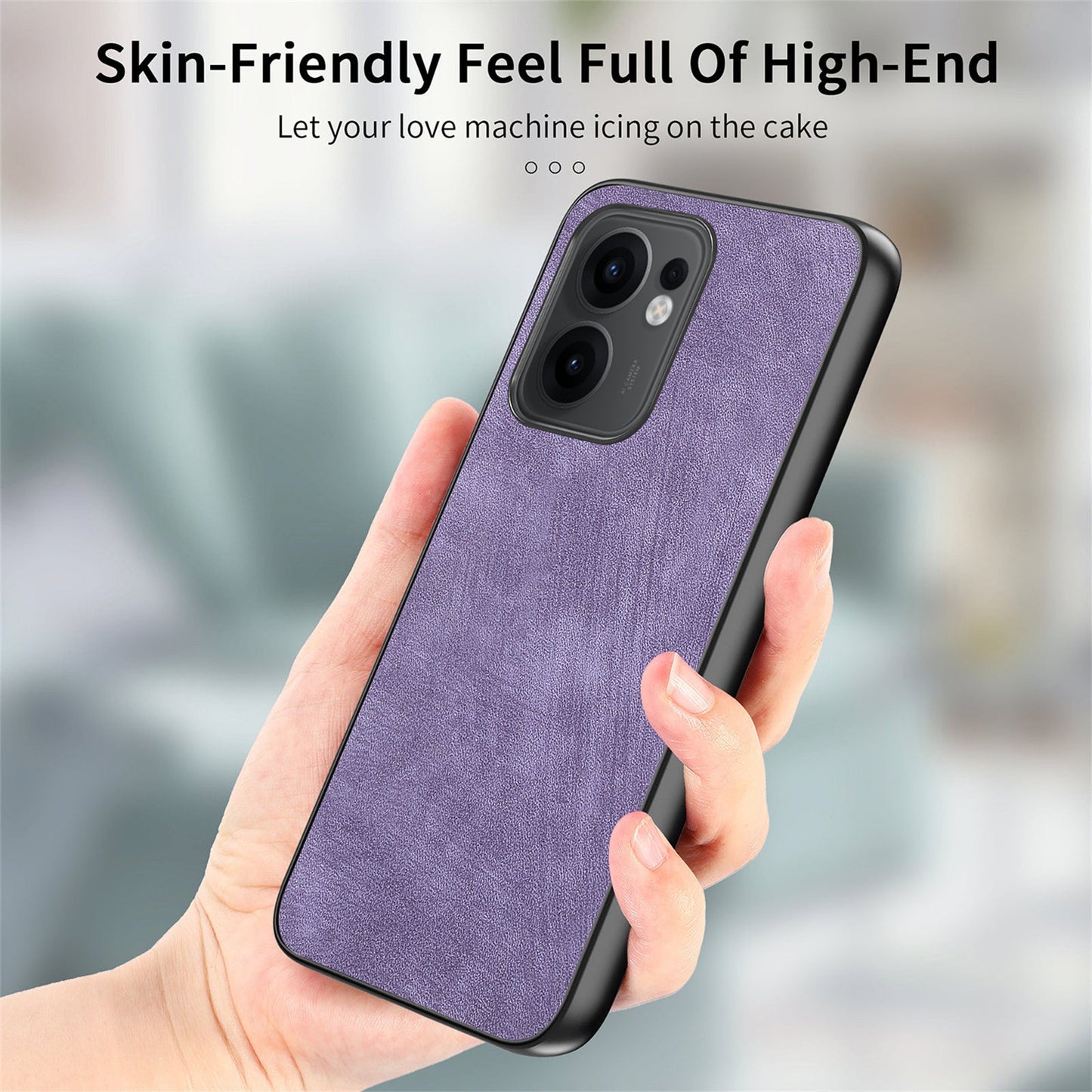 For Oppo Reno13 F 5G Case Shockproof Slim Retro Leather Phone Back Cover - Purple