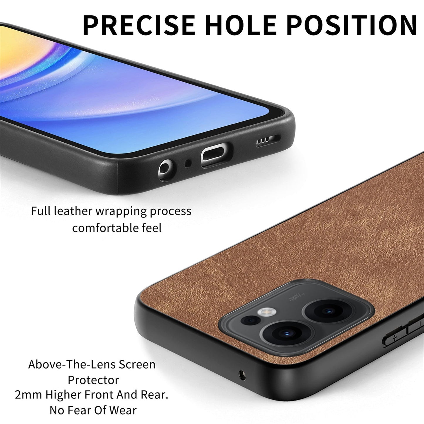 For Oppo Reno13 F 5G Case Shockproof Slim Retro Leather Phone Back Cover - Brown
