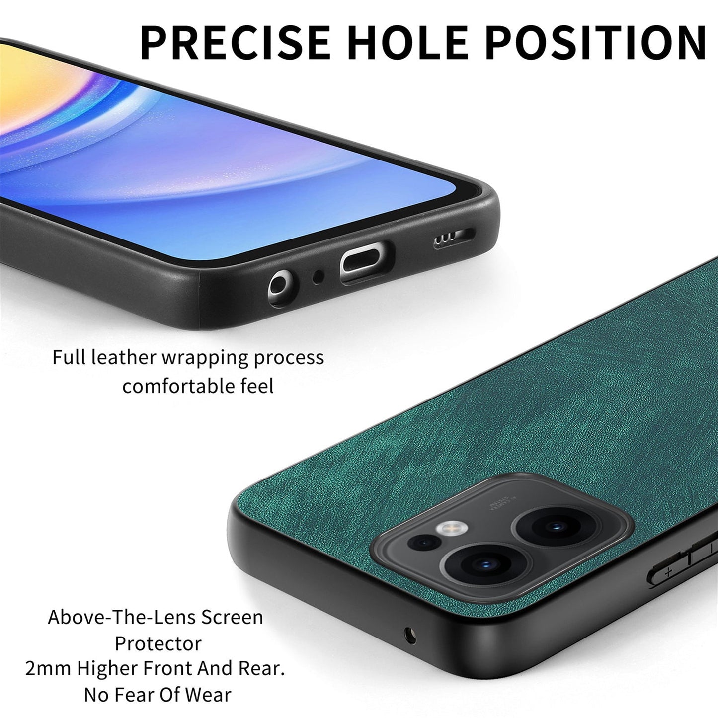For Oppo Reno13 F 5G Case Shockproof Slim Retro Leather Phone Back Cover - Green