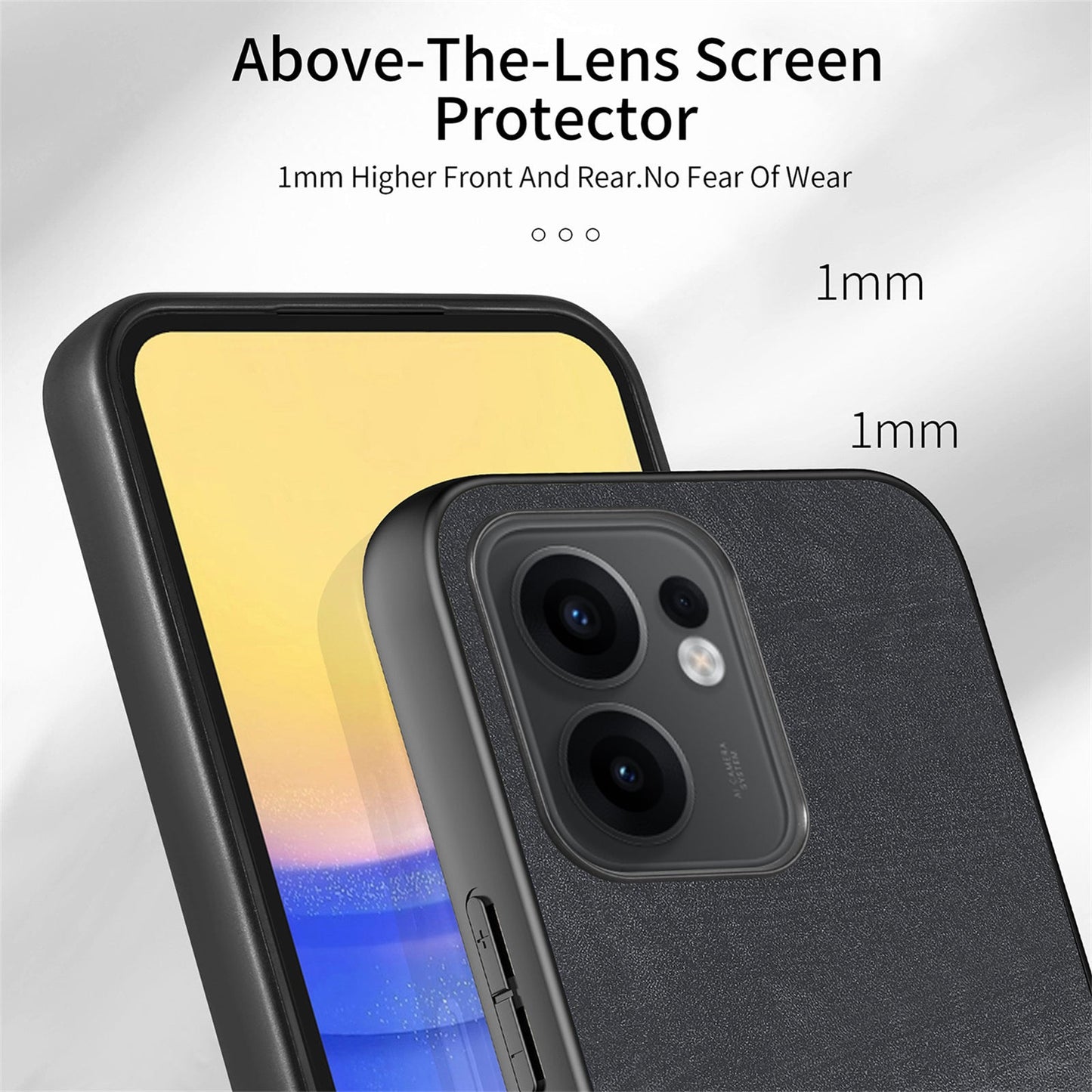 For Oppo Reno13 F 5G Case with Card Holder Kickstand Leather Phone Back Cover - Black