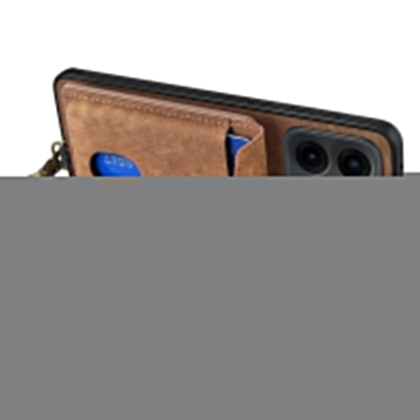 For Oppo Reno13 F 5G Case with Card Holder Kickstand Leather Phone Back Cover - Brown