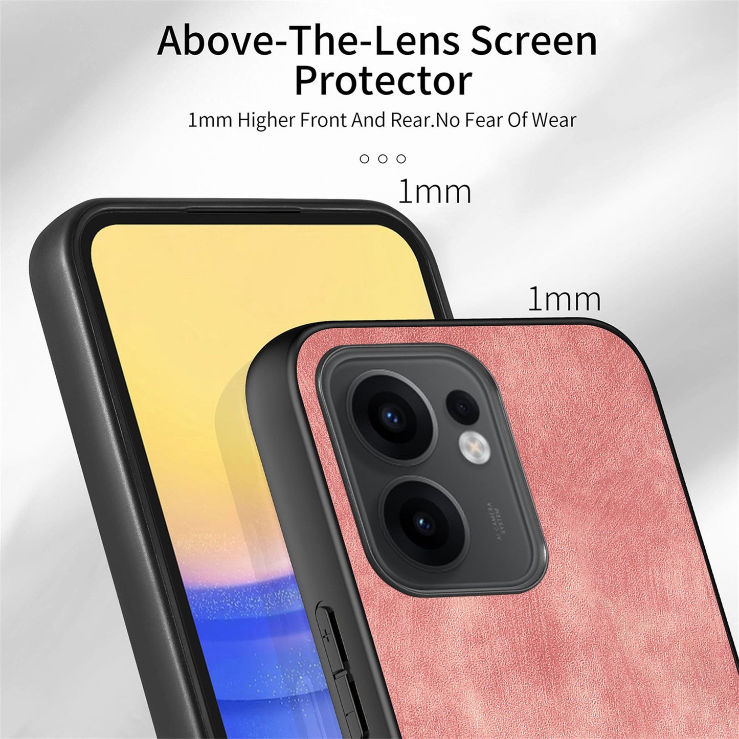 For Oppo Reno13 F 5G Case with Card Holder Kickstand Leather Phone Back Cover - Pink