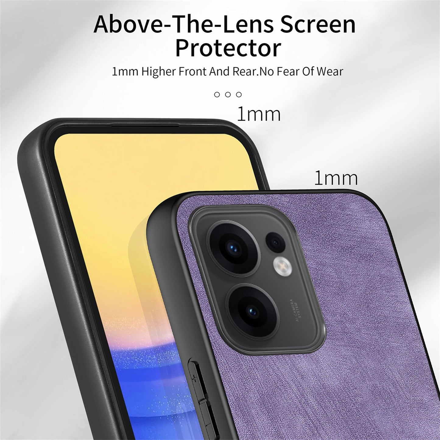 For Oppo Reno13 F 5G Case with Card Holder Kickstand Leather Phone Back Cover - Purple