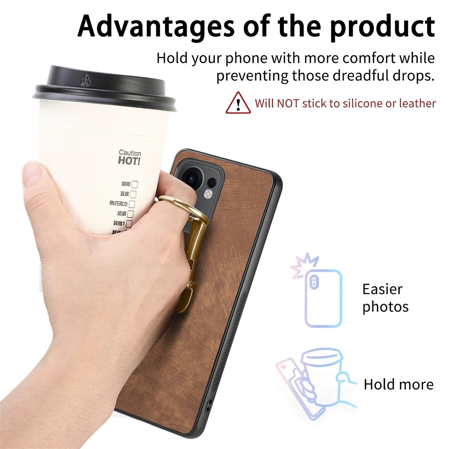 CASENEO D22 For Oppo Reno13 F 5G Case Folding Kickstand Retro Leather Back Phone Cover - Brown