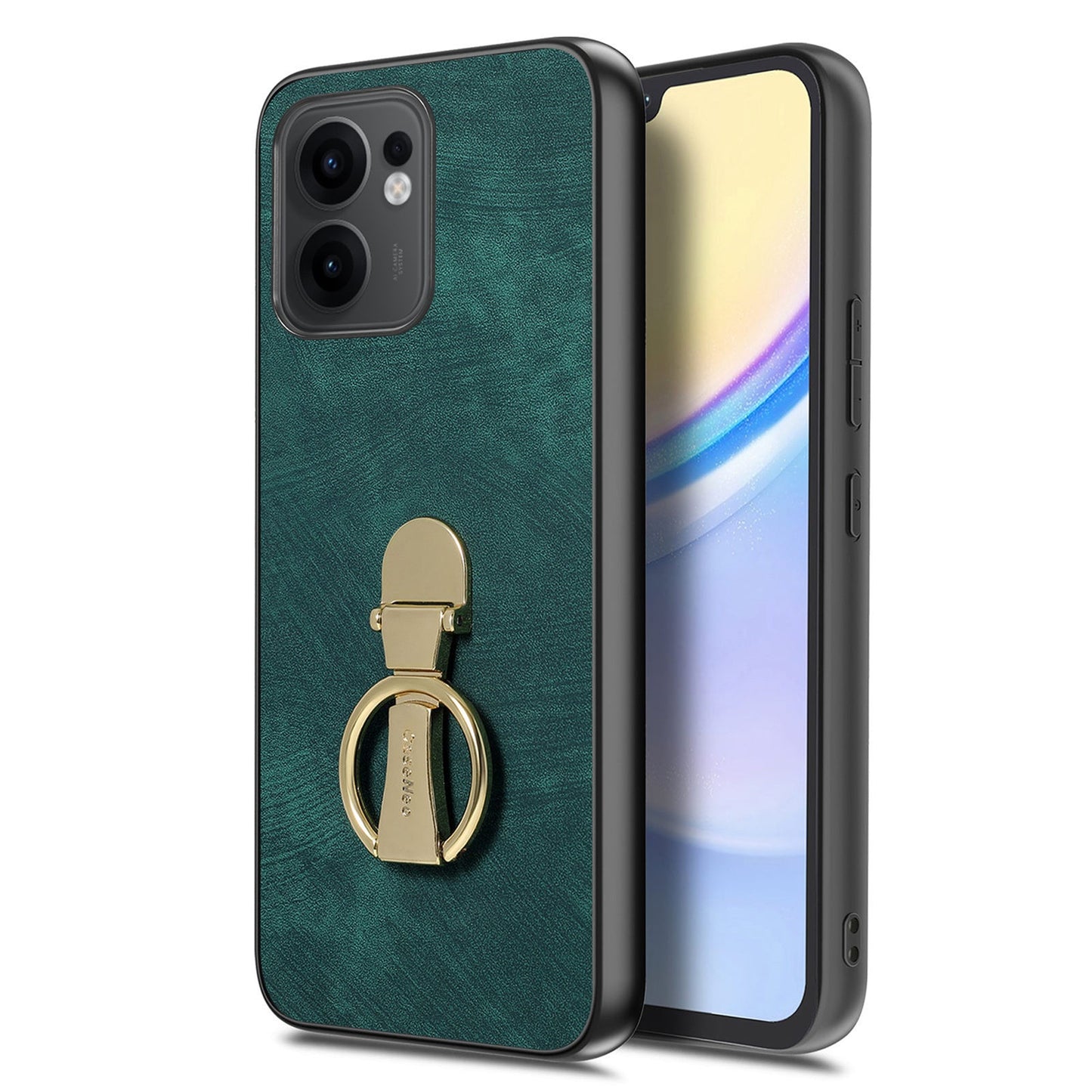 CASENEO D22 For Oppo Reno13 F 5G Case Folding Kickstand Retro Leather Back Phone Cover - Green
