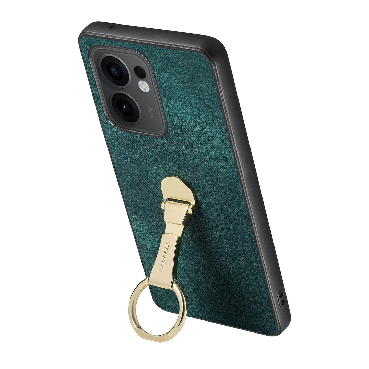 CASENEO D22 For Oppo Reno13 F 5G Case Folding Kickstand Retro Leather Back Phone Cover - Green