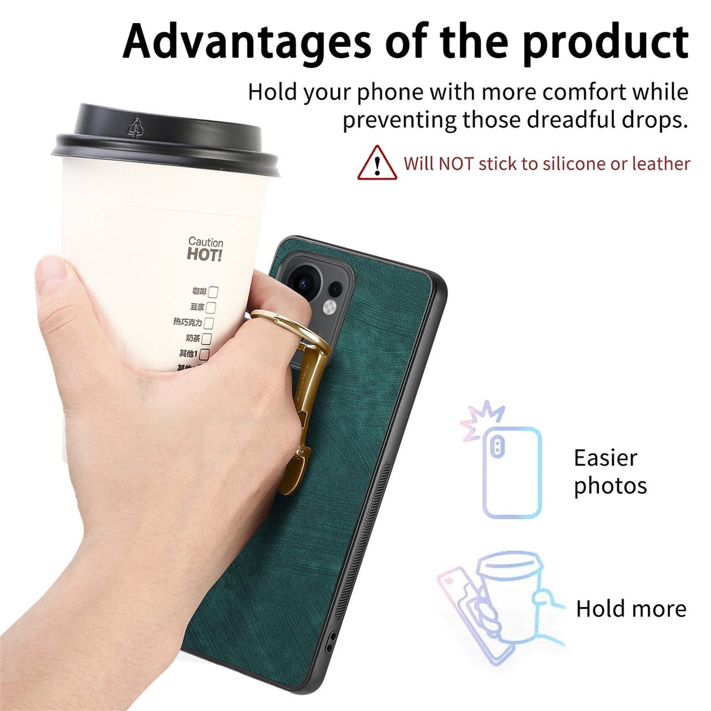 CASENEO D22 For Oppo Reno13 F 5G Case Folding Kickstand Retro Leather Back Phone Cover - Green