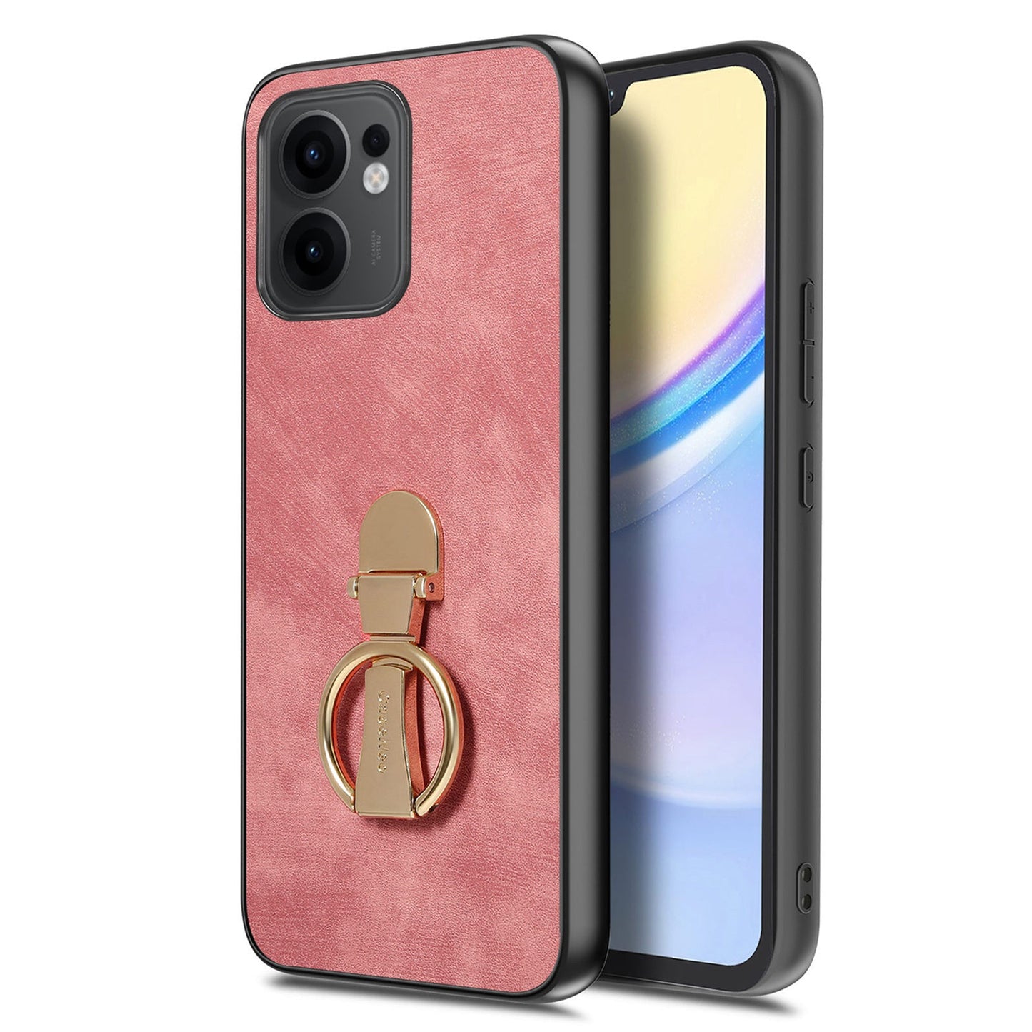 CASENEO D22 For Oppo Reno13 F 5G Case Folding Kickstand Retro Leather Back Phone Cover - Pink