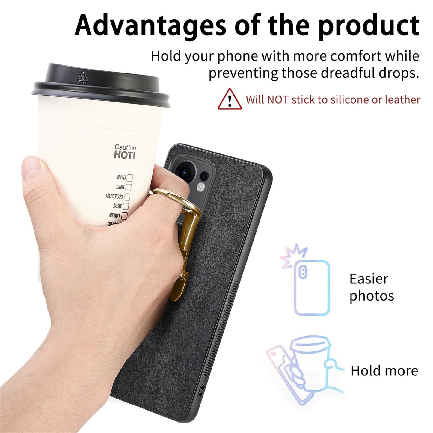 CASENEO D22 For Oppo Reno13 F 5G Case Folding Kickstand Retro Leather Back Phone Cover - Black