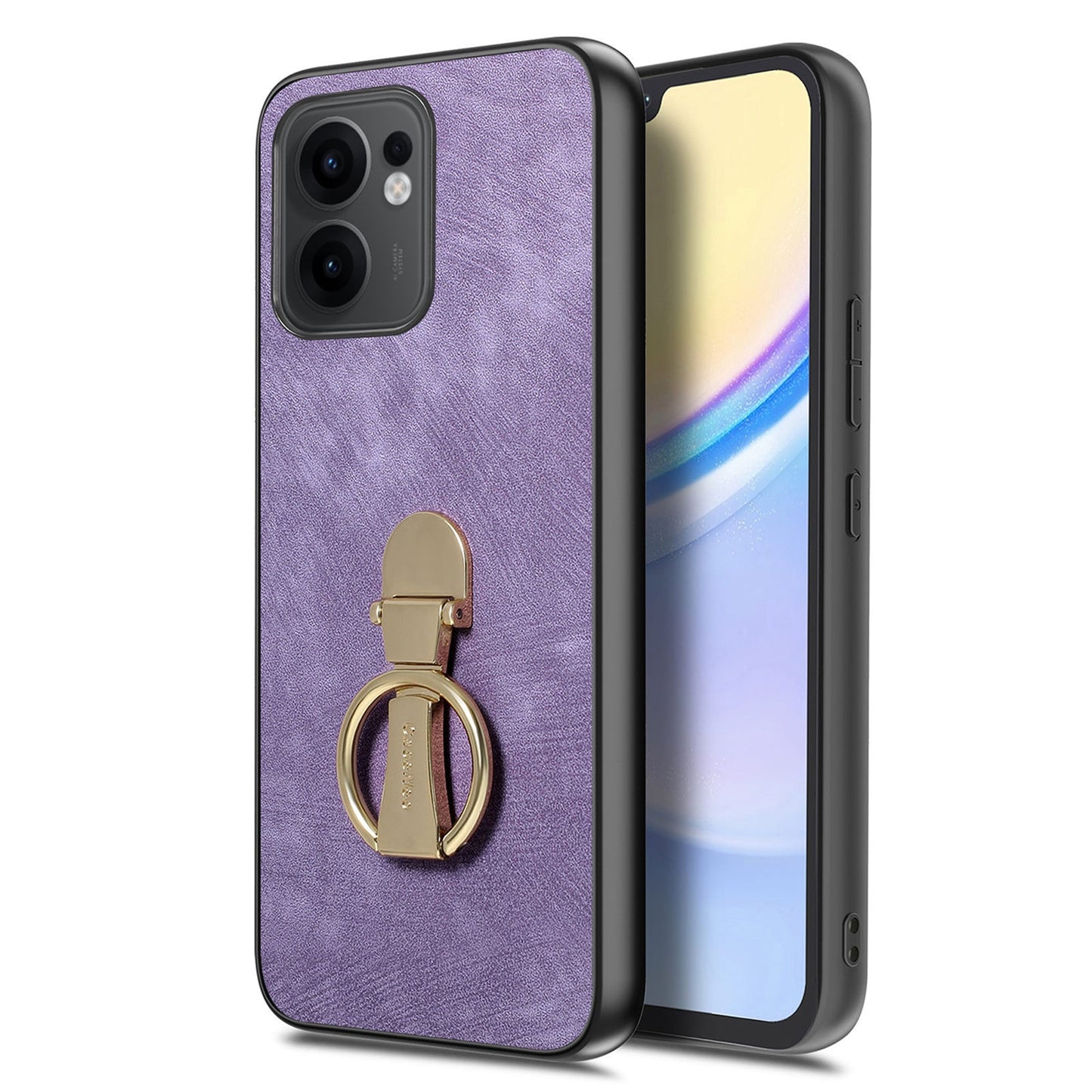 CASENEO D22 For Oppo Reno13 F 5G Case Folding Kickstand Retro Leather Back Phone Cover - Purple