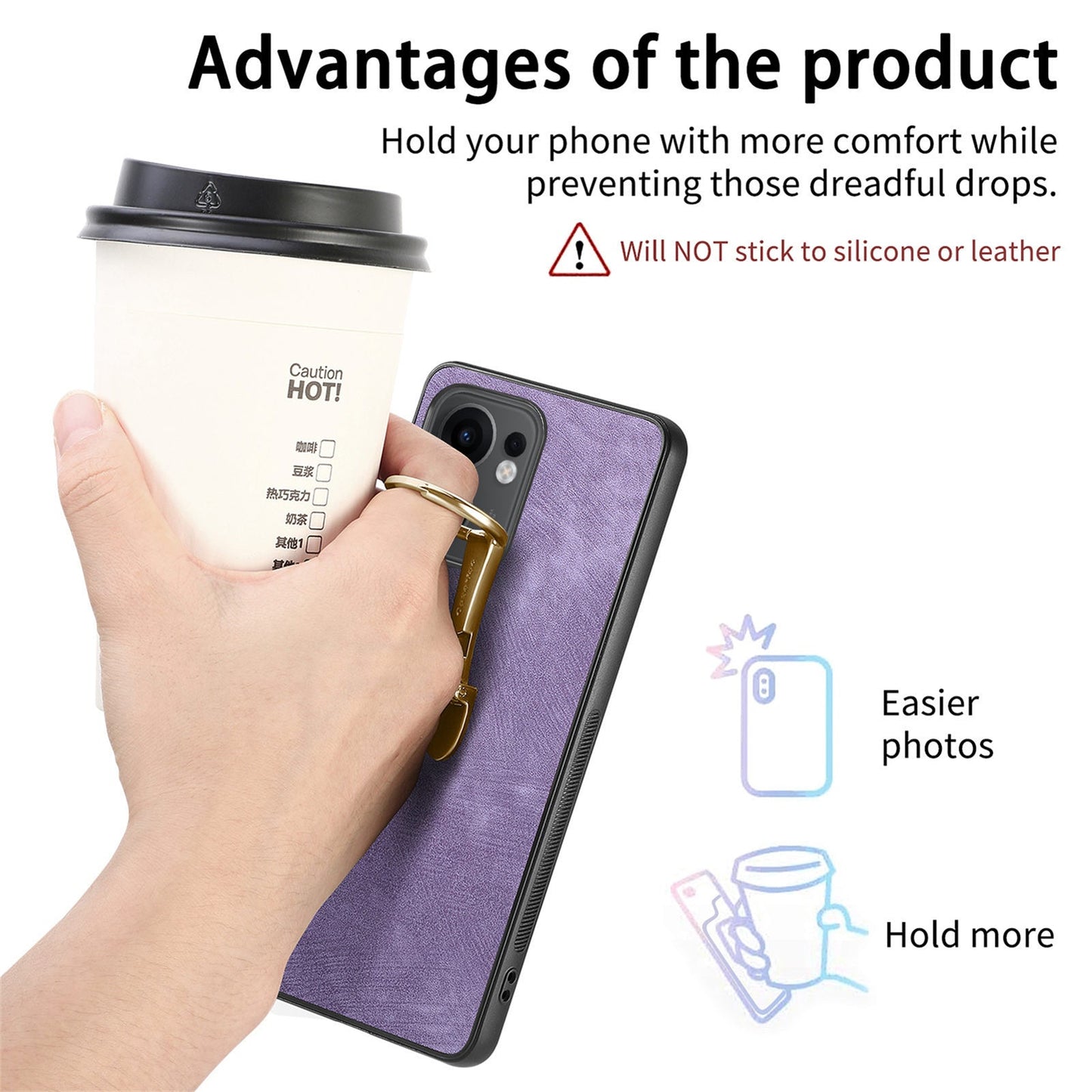 CASENEO D22 For Oppo Reno13 F 5G Case Folding Kickstand Retro Leather Back Phone Cover - Purple