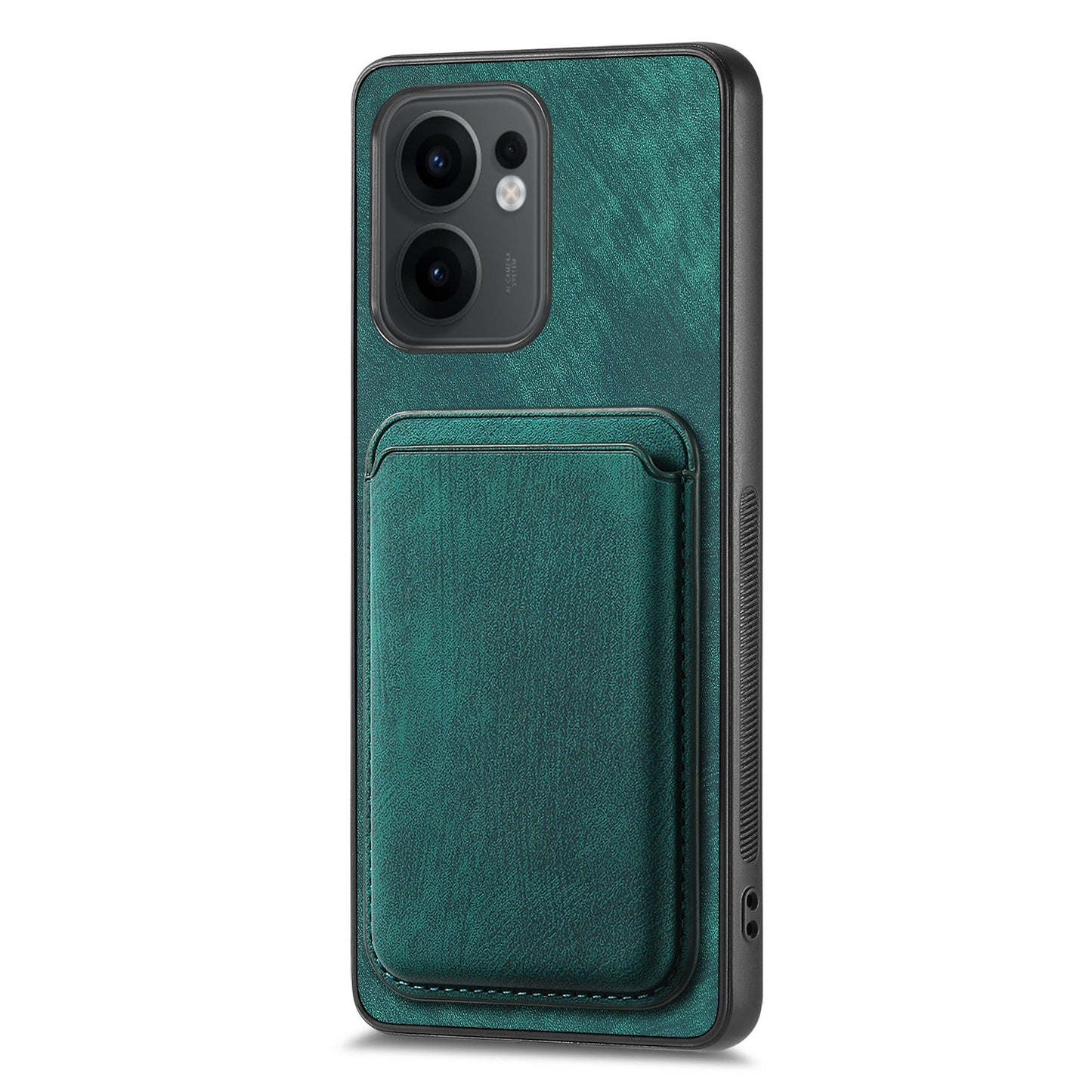 For Oppo Reno13 F 5G Case Compatible with MagSafe Leather Back Cover with Detachable Card Holder - Green