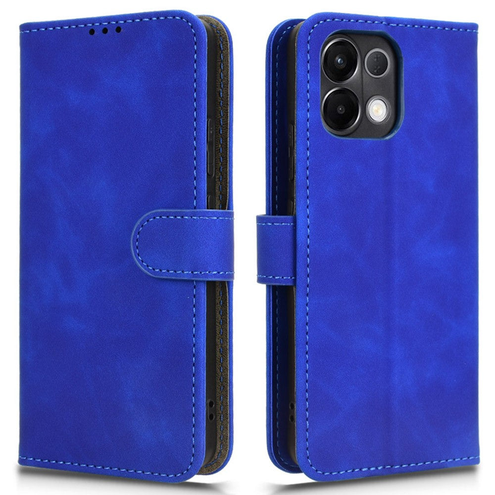 Leather Case For Oppo K13 5G / K13x / K12s (China) Skin Feel Anti Drop Wallet Flip Phone Cover - Blue