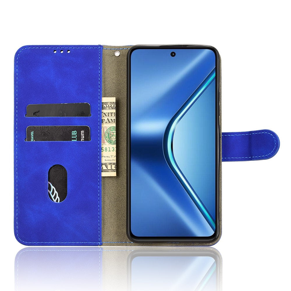 Leather Case For Oppo K13 5G / K13x / K12s (China) Skin Feel Anti Drop Wallet Flip Phone Cover - Blue