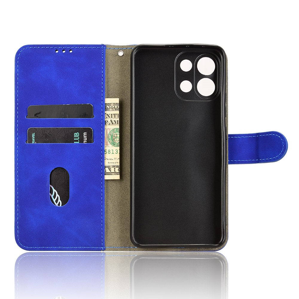 Leather Case For Oppo K13 5G / K13x / K12s (China) Skin Feel Anti Drop Wallet Flip Phone Cover - Blue