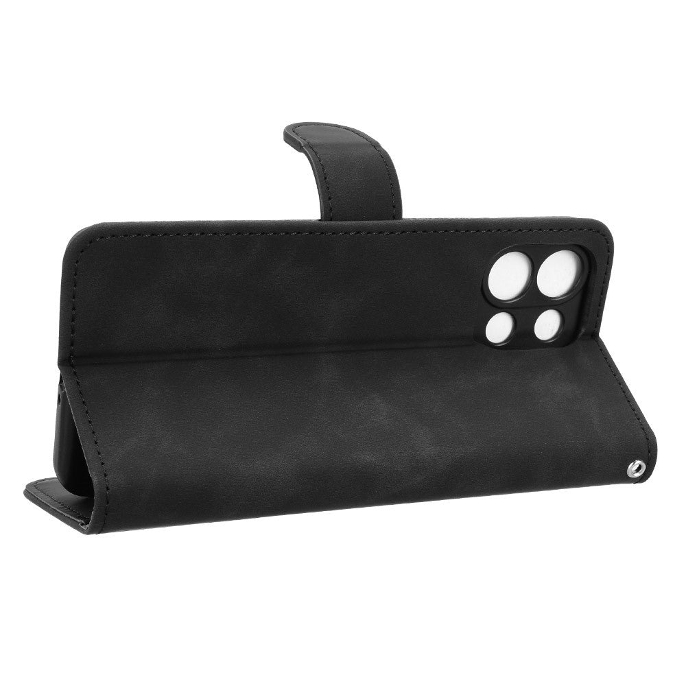 Leather Case For Oppo K13 5G / K13x / K12s (China) Skin Feel Anti Drop Wallet Flip Phone Cover - Black