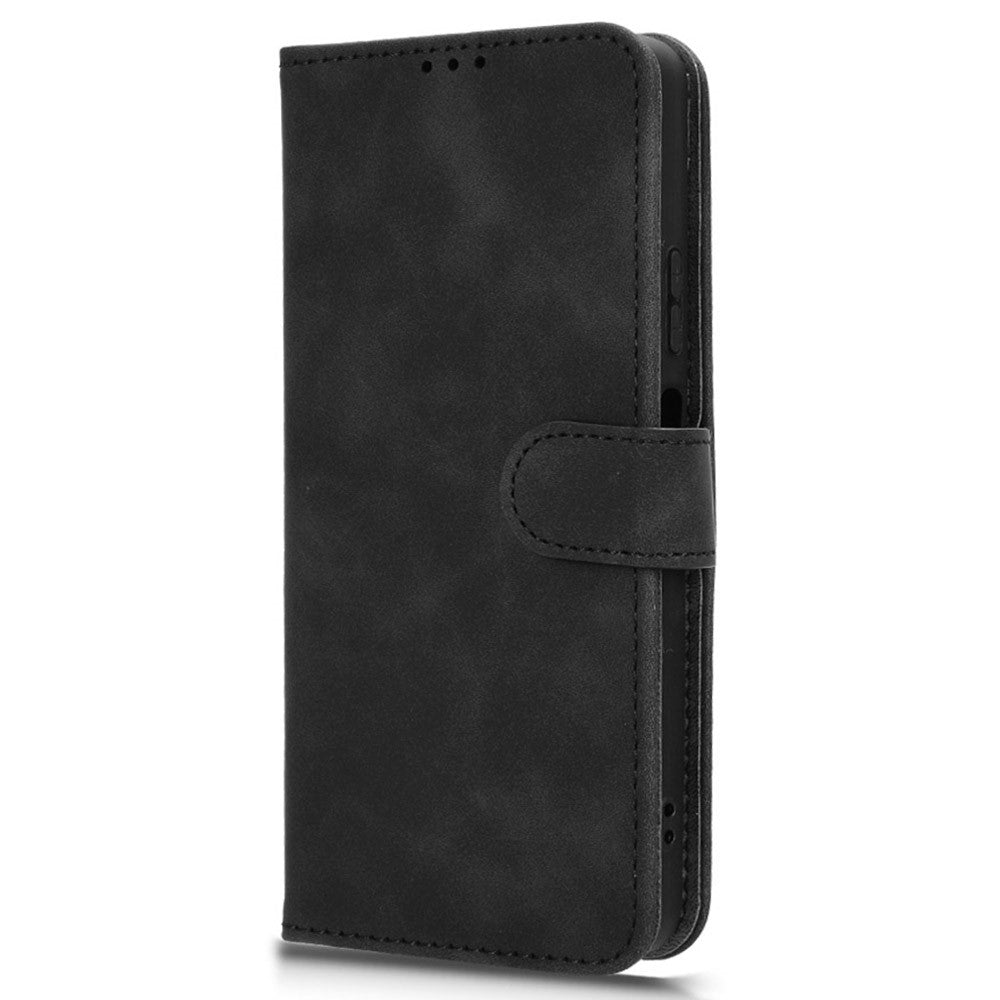 Leather Case For Oppo K13 5G / K13x / K12s (China) Skin Feel Anti Drop Wallet Flip Phone Cover - Black